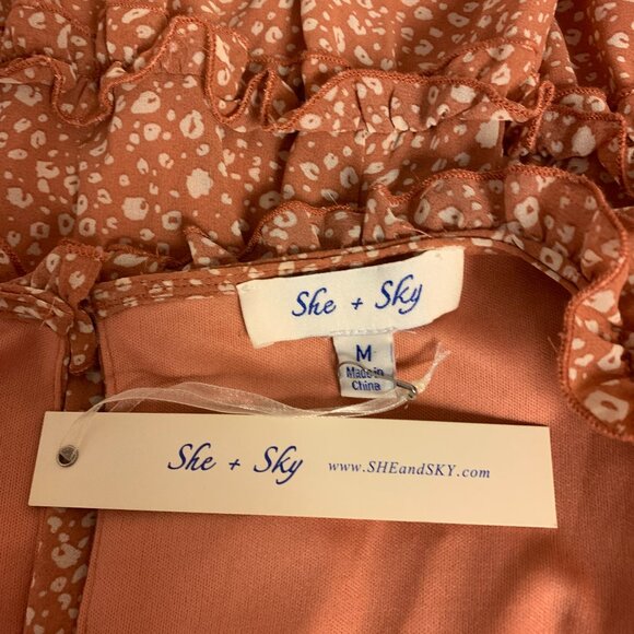 She&Sky Mini Dress Fairy Romantic Cottagecore Feminine Ditzy Floral Womens SZ M - Picture 5 of 10